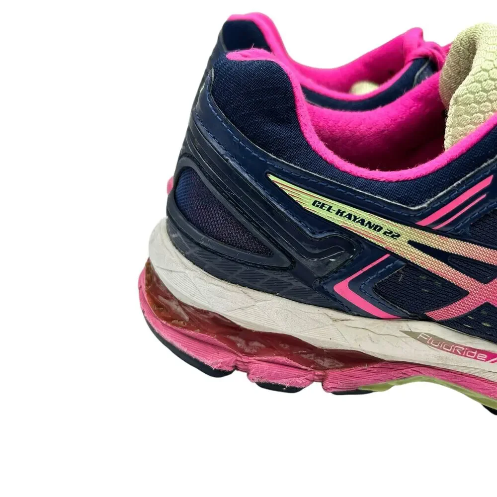 ASICS Women's Gel Kayano 22 Indigo‎ Blue Pink Glow Sneakers Shoes Size 8